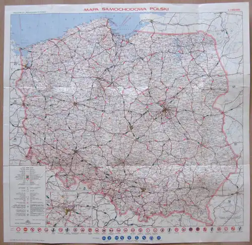 Straßenverkehrskarte, Polen, 1977