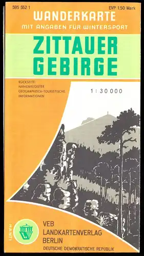 Wanderkarte, Zittauer Gebirge, 1976