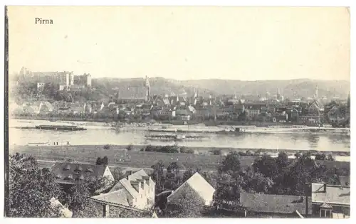 AK, Pirna Elbe, Gesamtansicht, um 1920