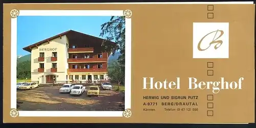 Prospekt, Berg Drautal, Kärnten, Hotel Berghof, 1979