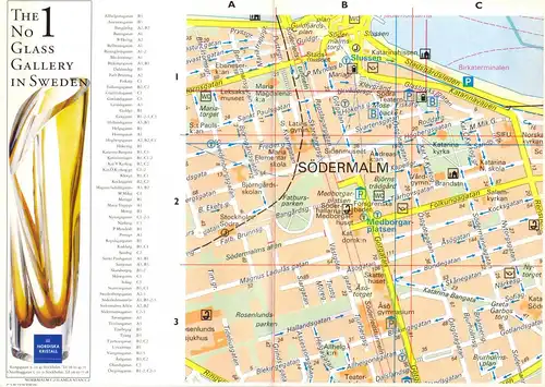 Innenstadtplan Stockholm, um 1990