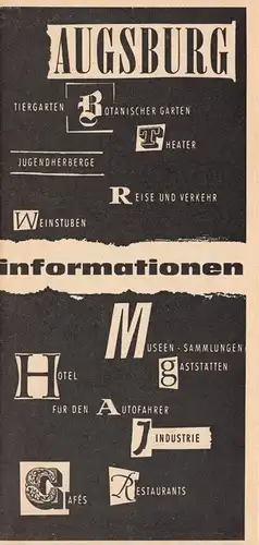 tour. Faltblatt, Augsburg Informationen, 1963