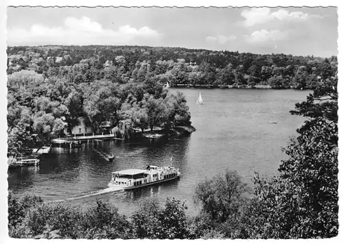 AK, Berlin Zehlendorf, MS "Ernst Reuter" vor der Insel Lindwerder, um 1960