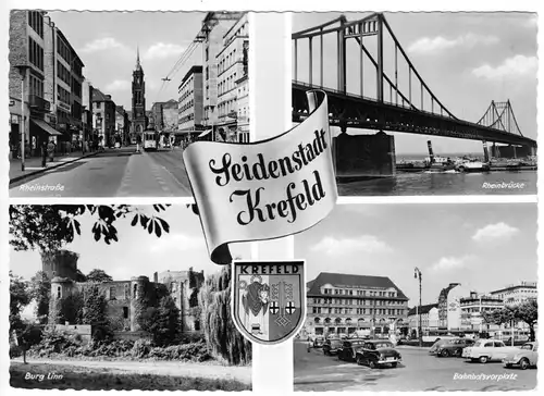 AK, Krefeld,vier Abb., gestaltet, um 1962
