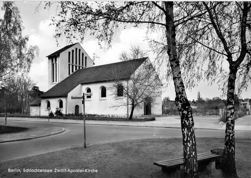 AK, Berlin Schlachtensee, Zwölf-Apostel-Kirche, um 1968