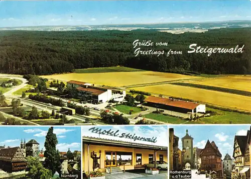 AK, Weingartsgereuth, Autobahn-Rasthaus-Motel Steigerwald, Südseite, um 1982