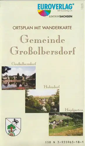 Stadtplan mit Wanderkarte, Gemeinde Großolbersdorf, 2001