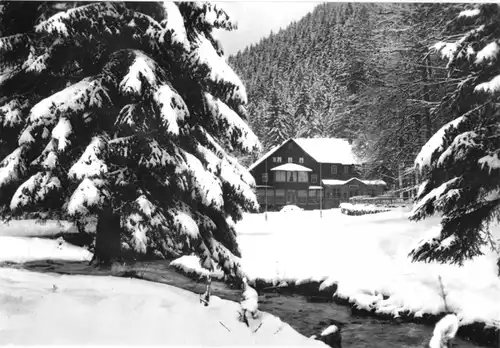 AK, Tabarz Thür. Wald, HOG "Massemühle", Winteransicht, 1969