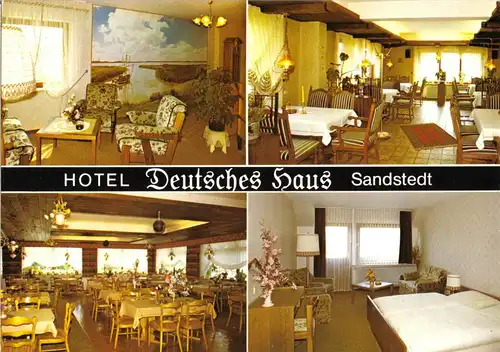 AK, Hagen, OT Sandstedt, Hotel "Deutsches Haus", vier Innenansichten, um 1983