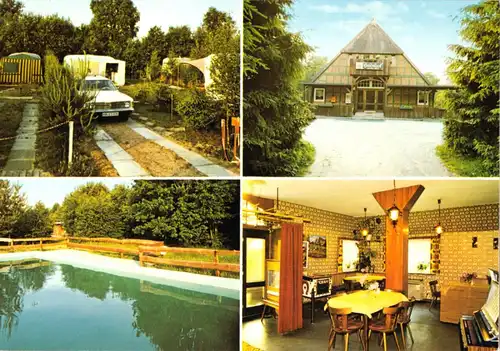 AK, Vollersode OT Verlüßmoor, Gastwirtschaft und Campingplatz Heidehof, um 1980