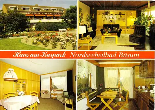 AK, Nordseeheilbad Büsum, Haus am Kurpark, vier Abb., um 1980