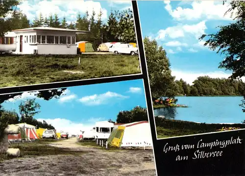 AK, Schiffdorf, OT Wehdel, Campingplatz am Silbersee, drei Abb., um 1977