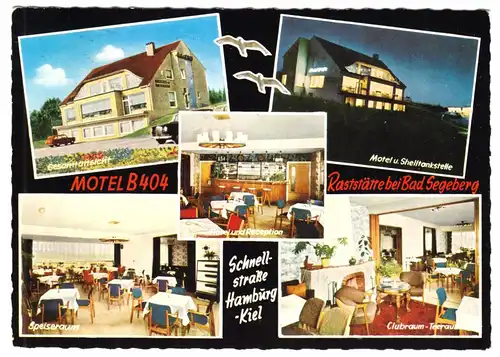 AK, Bad Segeberg, Motel B404, Raststätte bei Bad Segeberg, fünf Abb., 1976