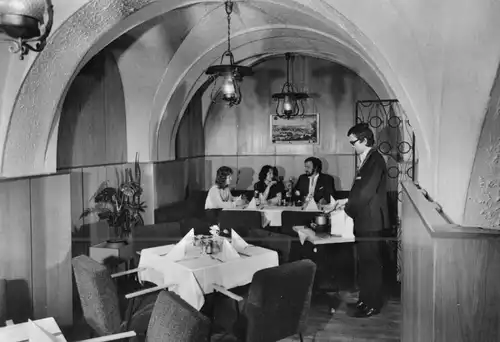 AK, Olbernhau, Hotel "stadt olbernhau", Weinrestaurant, belebt, 1973