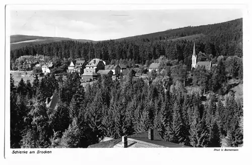 AK, Schierke, Harz, Teilansicht mit Kirche, 1939