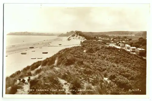 AK, Abersoch, Caernarfonshire, Wales, The Warren caravan camp and beach, 1958