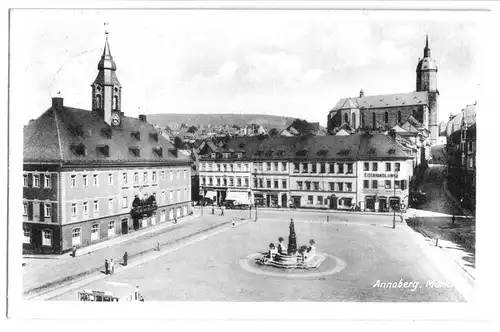 AK, Annaberg-Buchholz, Annaberg, Markt, 1952
