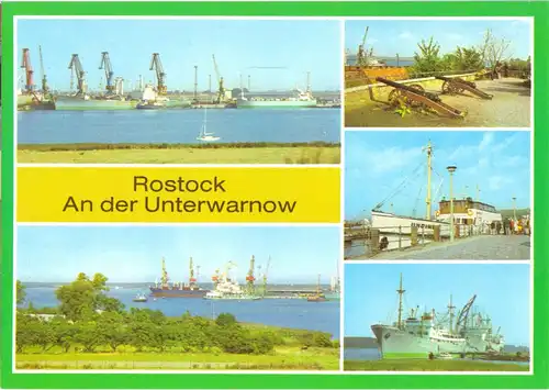 AK, Rostock, An der Unterwarnow, fünf Abb., 1983