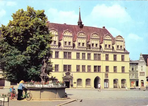 AK, Naumburg Saale, Rathaus am Wilhelm-Pieck-Platz, 1980