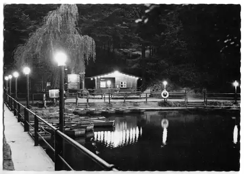 AK, Kurort Rathen Elbe, Abendstimmung am Amselsee, 1962