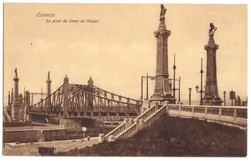 AK, Ostende, Le pont de Smet Nayer, 1917