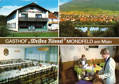 AK, Mondfeld am Main, Gasthof  "Weißes Rössel", vier Abb., um 1985