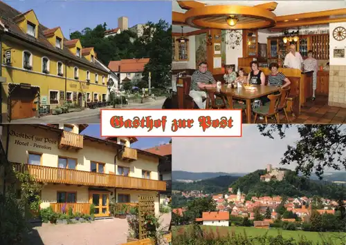 AK, Falkenstein Bayer. Wald, Gasthof zur Post - Hotelpension, vier Abb., um 2000