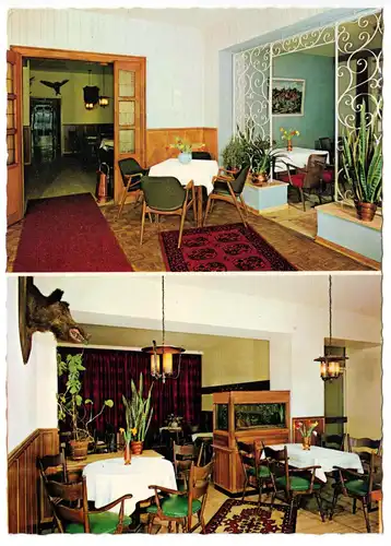 AK, Bad Iburg, Hotel - Restaurant - Café "Zum Dörenberg", zwei Abb., um 1970