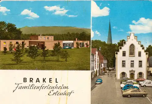 AK, Brakel, Familienferienheim Erlenhof, zwei Abb., um 1985