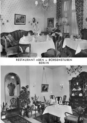AK, Berlin Halensee, Restaurant Aben und Börsenstuben, zwei Abb., um 1963