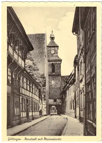 AK, Göttingen, Neustadt mit Marienkirche, 1956