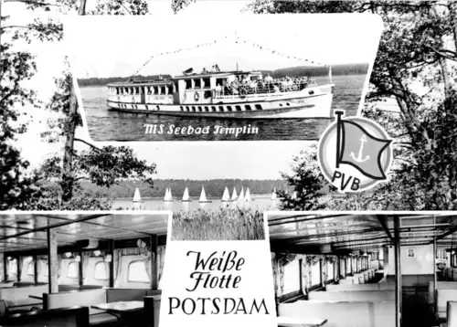 AK, Weisse Flotte Potsdam, MS "Seebad Templin", vier Abb., 1970