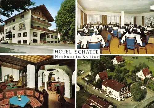 AK, Neuhaus am Solling, Hotel Schatte, vier Abb., 1971