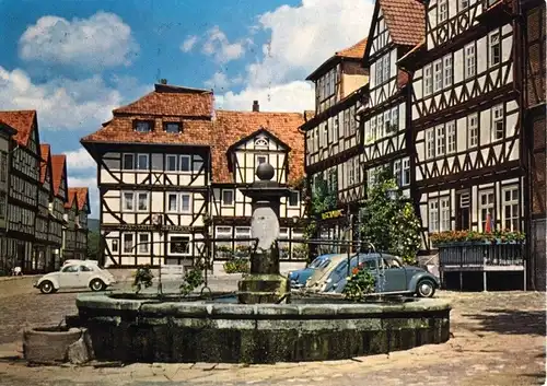 AK, Bad Sooden-Allendorf, Marktplatz, zeitgen. Pkw, um 1973