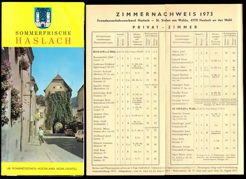 tour. Prospekt, Haslach an der Mühl, Oberösterreich, + Beilage, 1973