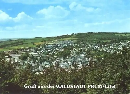 AK, Prüm Eifel, Luftbild, Version 2, ca. 1978