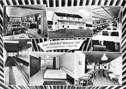 AK, Wächtersbach bei Bad Orb, Hotel Heinhof, sechs Abb., gestaltet, um 1968