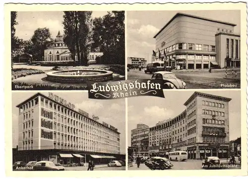 AK, Ludwigshafen Rhein, vier Abb., um 1956