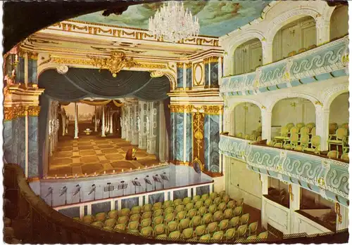 AK, Schwetzingen, Rokoko-Theater, Innenansicht, 1962