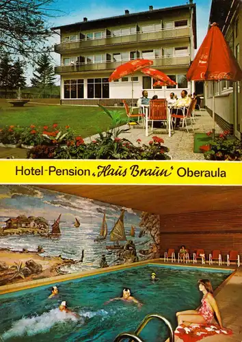 AK, Oberaula, Hotel-Pension "Haus Braun", zwei Abb., 1987