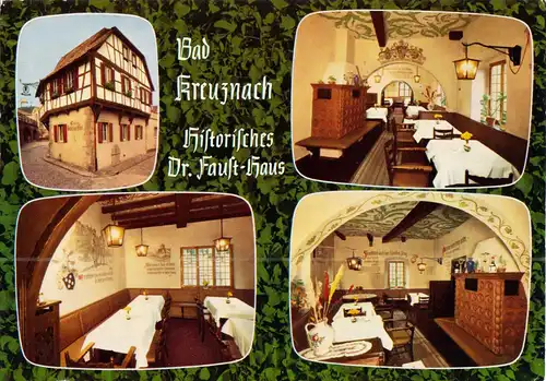 AK, Bad Kreuznach, Historisches Dr. Faust-Haus, vier Abb., gestaltet, 1980