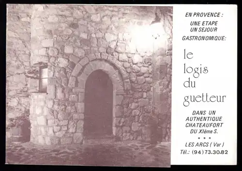 tour. Prospekt, Les Arcs [83460], Frankreich, le logis du guetteur, um 1980