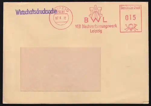 AFS, BWL, VEB Blechverformungswerk Leipzig, o Leipzig 7031, 02.8.72