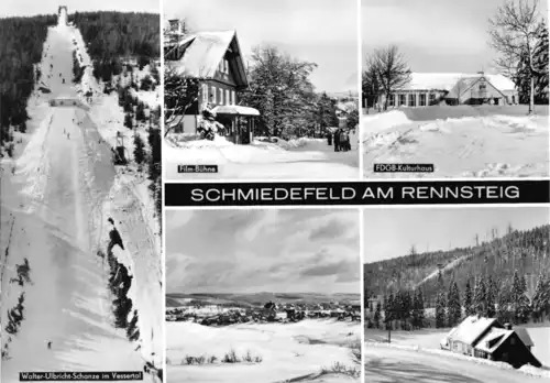 AK, Schmiedefeld am Rennsteig, fünf winterliche Abb., 1969