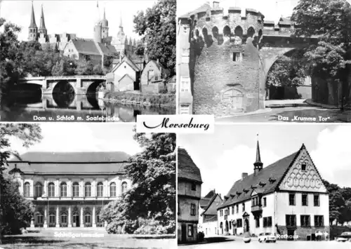 AK, Merseburg, vier Abb., u.a. Rathaus, 1975