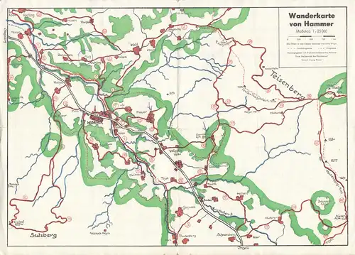 Wanderkarte, Hammer und Umgebung, 1957