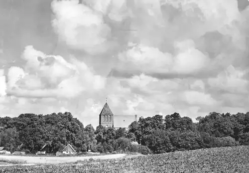 AK, Garz Rügen, Blick zur Kirche, 1970