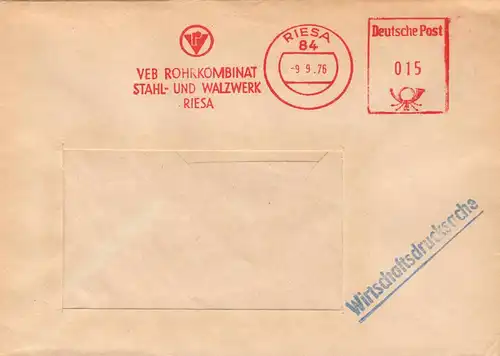 AFS, VEB Rohrkombinat Stahl- und Walzwerk Riesa, o Riesa, 84, 9.9.76