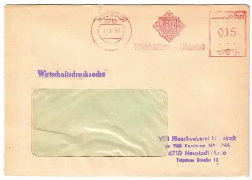 AFS, VEB Metallweberei Neustadt, o Neustadt, 6710, 9.3.87