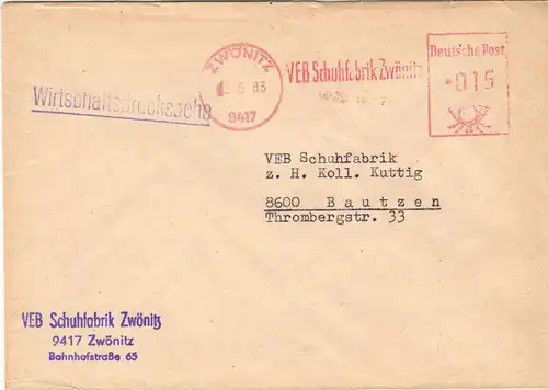 AFS, VEB Schuhfabrik Zwönitz, o Zwönitz, 9417, 2.5.83
